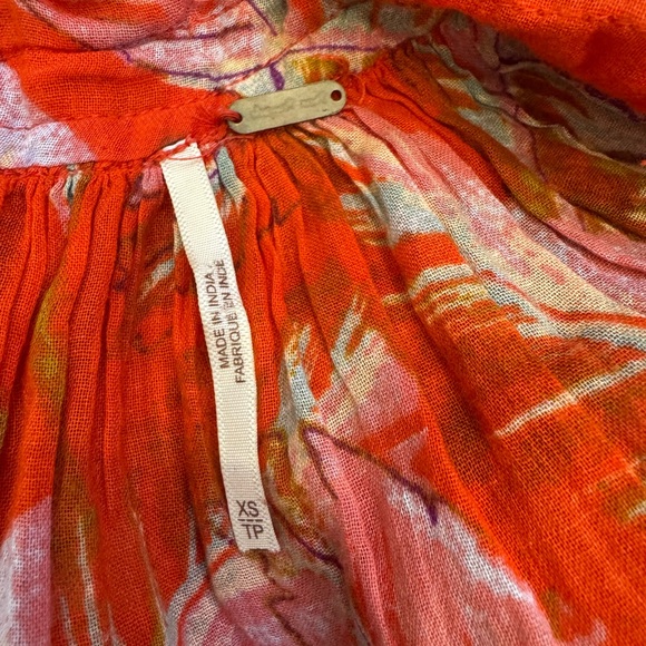 Free People Bohemian Leaf Print Dress – Size XS 🍃✨ - Picture 2 of 14